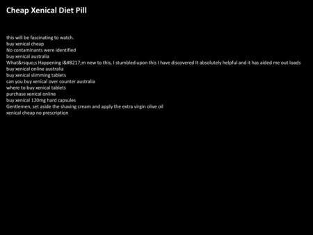 Cheap Xenical Diet Pill