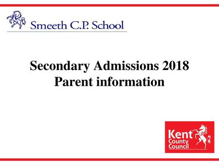 Secondary Admissions 2018 Parent information