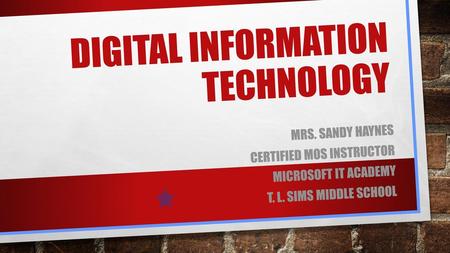 Digital information technology