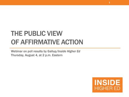 The Public View Of Affirmative Action
