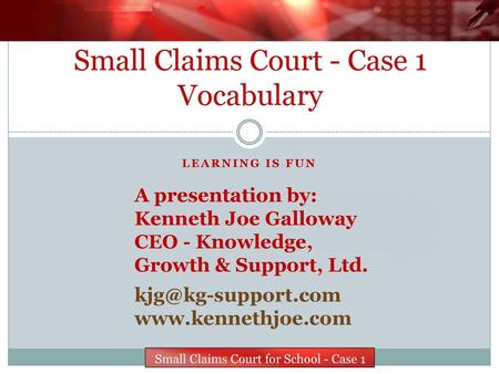 Small Claims Court - Case 1 Vocabulary