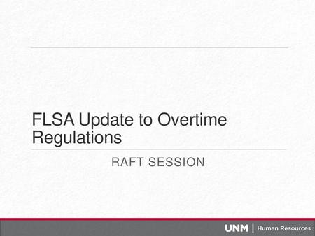 FLSA Update to Overtime Regulations