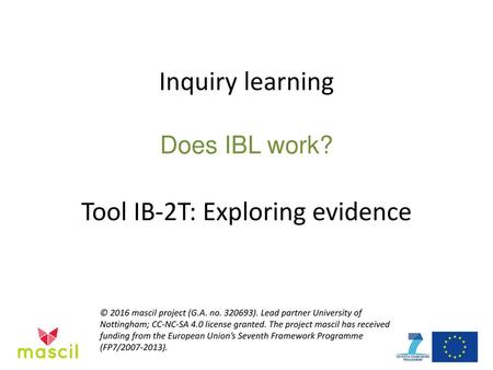 Inquiry learning Does IBL work?