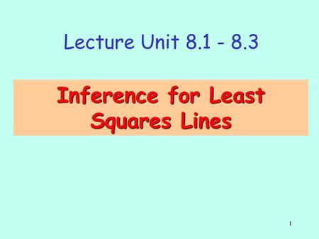Inference for Least Squares Lines