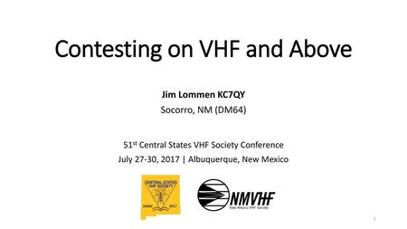 Contesting on VHF and Above