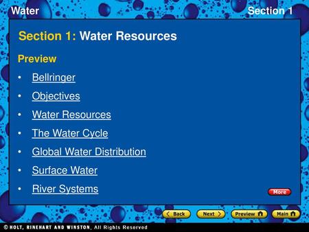 Section 1: Water Resources