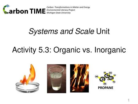 Systems and Scale Unit Activity 5.3: Organic vs. Inorganic