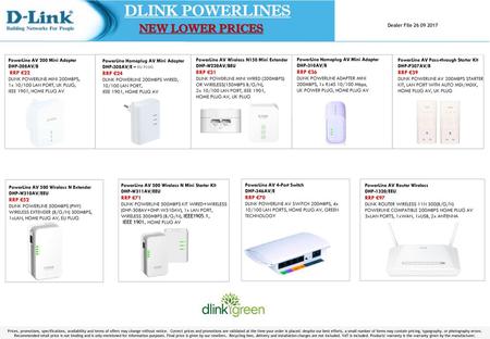 DLINK POWERLINES NEW LOWER PRICES RRP €24 RRP €31 RRP €36 RRP €39