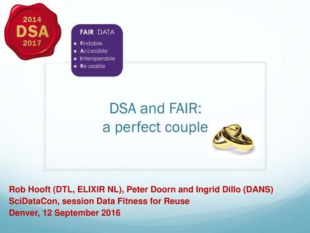 DSA and FAIR: a perfect couple