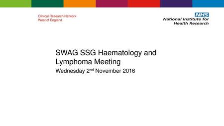 SWAG SSG Haematology and Lymphoma Meeting