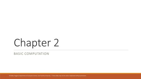 Chapter 2 Basic Computation