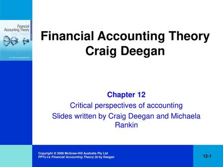 Financial Accounting Theory Craig Deegan