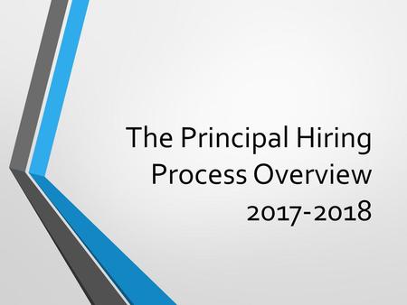 The Principal Hiring Process Overview