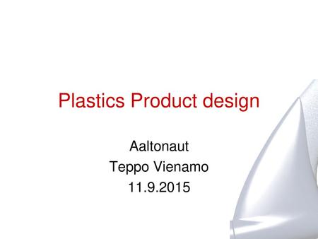 Plastics Product design