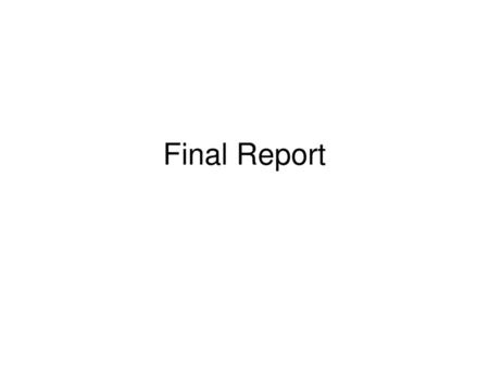 Final Report.