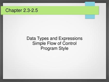 Data Types and Expressions