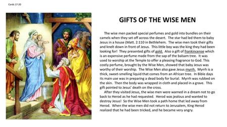 Cards 17-20 GIFTS OF THE WISE MEN