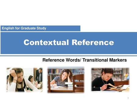 Reference Words/ Transitional Markers