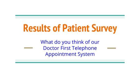 Results of Patient Survey