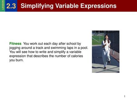 2.3 Simplifying Variable Expressions