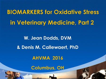 BIOMARKERS for Oxidative Stress in Veterinary Medicine, Part 2