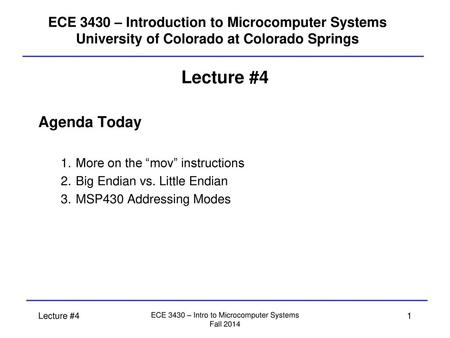 ECE 3430 – Intro to Microcomputer Systems