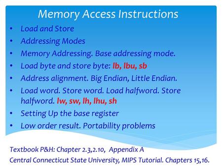 Memory Access Instructions