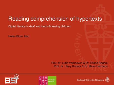 Reading comprehension of hypertexts