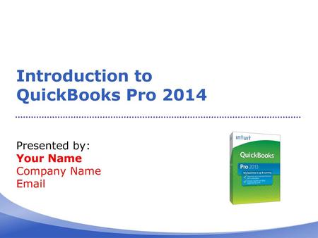 Introduction to QuickBooks Pro 2014