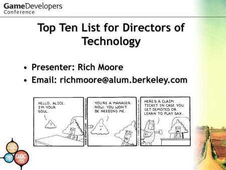 Top Ten List for Directors of Technology