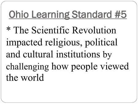 Ohio Learning Standard #5