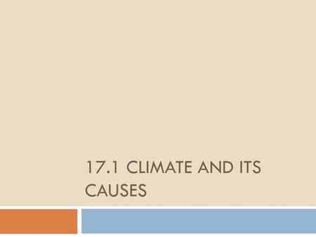 17.1 Climate and its causes.
