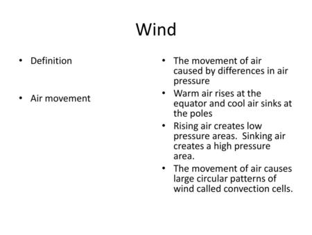 Wind Definition Air movement