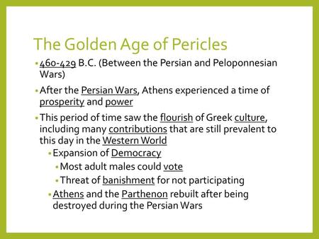 The Golden Age of Pericles