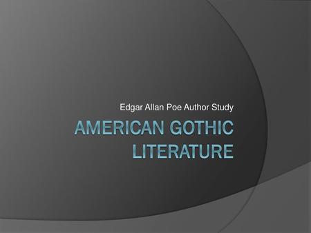 American Gothic Literature