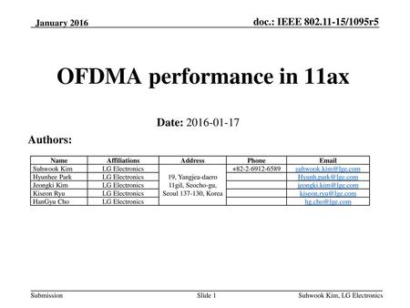 OFDMA performance in 11ax