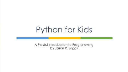 A Playful Introduction to Programming by Jason R. Briggs