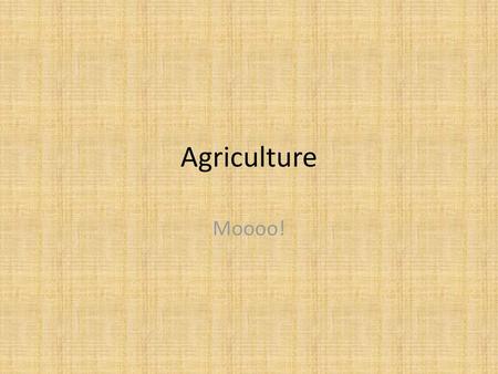 Agriculture Moooo!.