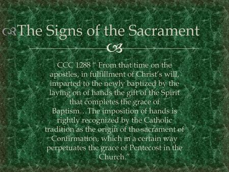 The Signs of the Sacrament