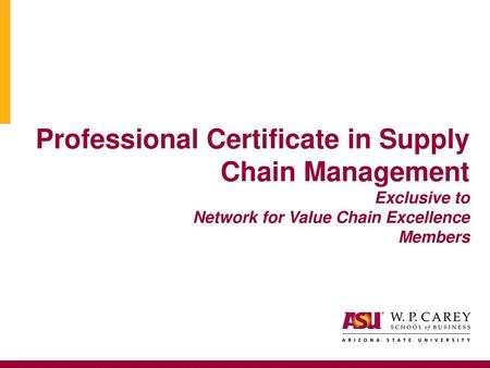 Professional Certificate in Supply Chain Management