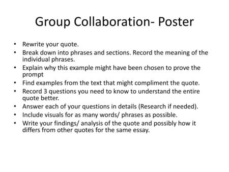Group Collaboration- Poster