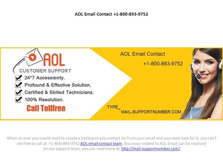 AOL Email Contact +1-800-893-9752