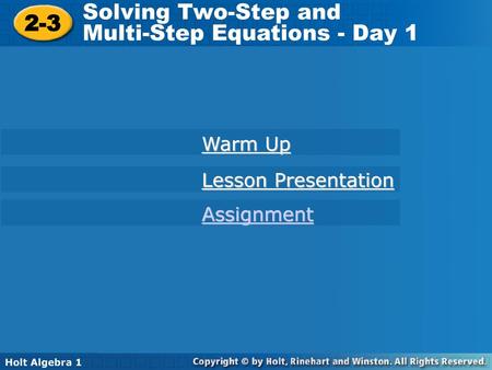 Multi-Step Equations - Day 1 2-3
