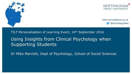 Using Insights from Clinical Psychology when Supporting Students