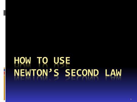 How to use Newton’s Second Law