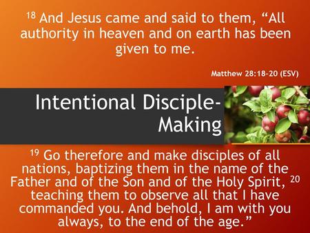 Intentional Disciple-Making