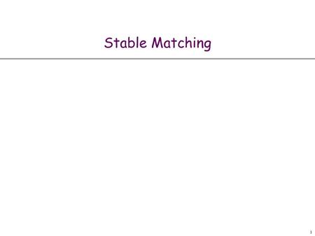 Stable Matching.