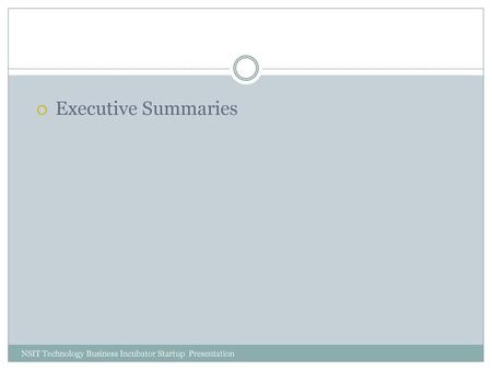 Executive Summaries Brief business description