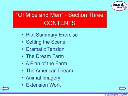 “Of Mice and Men” - Section Three