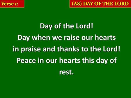 Day when we raise our hearts in praise and thanks to the Lord!